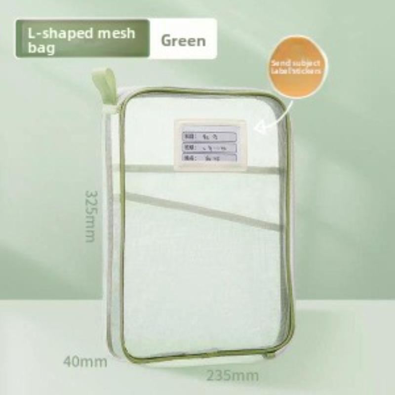 

Сумка-папка, на молнии, предмет L, большая сумка для книг, сумка экзаменационного типа, для переноски, для классификации, ручная, студенческая, прозрачная открытая сетка зелёный