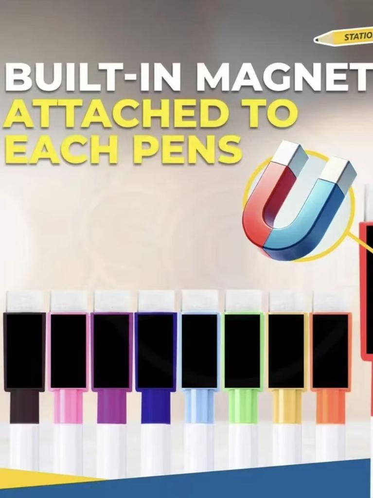 8/24pcs Colored Dry Erase Marker Pen Set with Magnetic & Eraser - Assorted Colors Whiteboard Pens for Classroom Office School