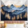 Nature Mountain Forest Tapestry for Bedroom, Landscape Wall Hanging Tapestries, Scenic Green Pine Tree Waterfall Landscape Wall