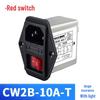 Power Outlet Filter CW2B 10A/6A/3A with Red/Green/Black Switch, 220V AC, IEC Fuse, 3-in-1