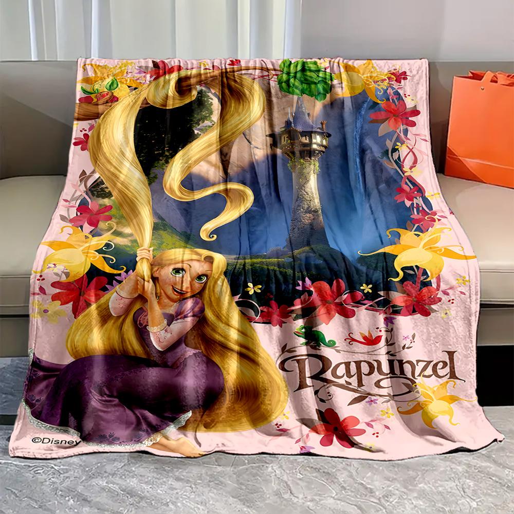 6 Sizes Beautiful Princess R-Rapunzel Print Blanket Bedroom Living Room Sofa Study Children's Room Decor Blanket Holiday Gifts