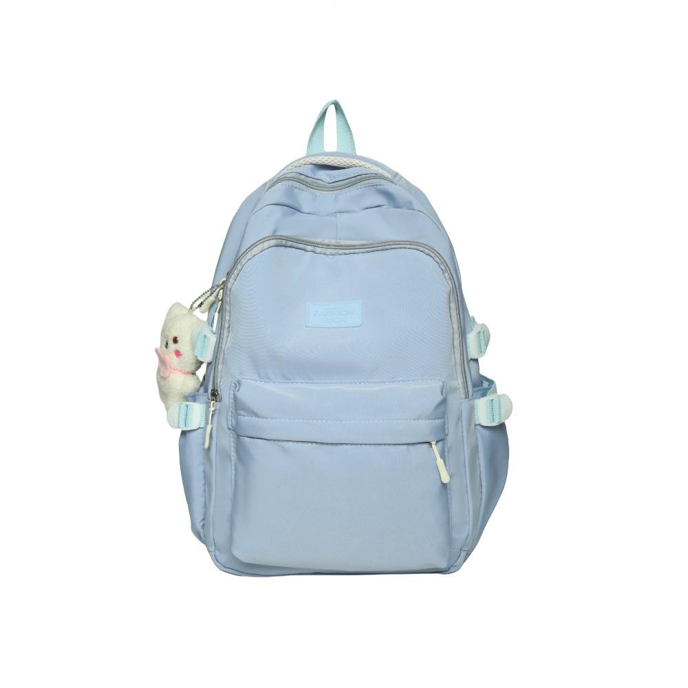 School bag female Japanese junior high school student high school student backpack female large capacity solid color simple computer bag backpack