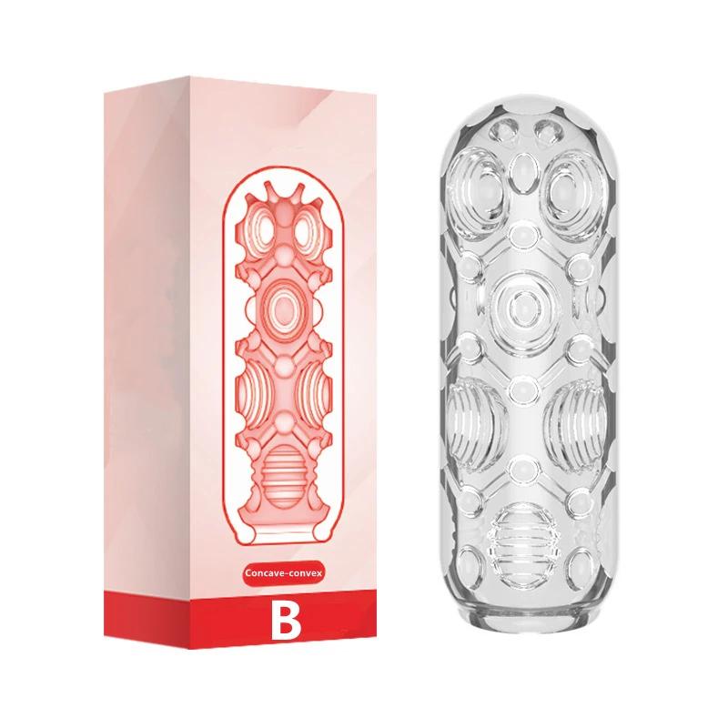 Male Masturbator Cup Soft Transparent Vagina Penis Exerciser Massager Blowjob Adult Products Vacuum Pump Cup Sex Toys for Men