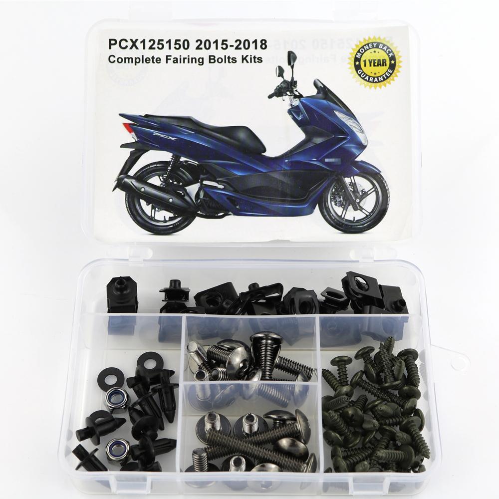 Per Honda PCX125 PCX 150 2015 2016 2017 2018 Kit Completo di Bulloni Viti Clip Dadi Rapidi Tappi di Copertura per Carene Acciaio