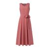 ZANZEA Women Elegant Casual V-Neck Solid Color Sleeveless Long Dress