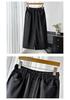 Autumn Women's Plus-Size Denim A-line Skirt with Front Slit, High Stretch, and Slimming Fit