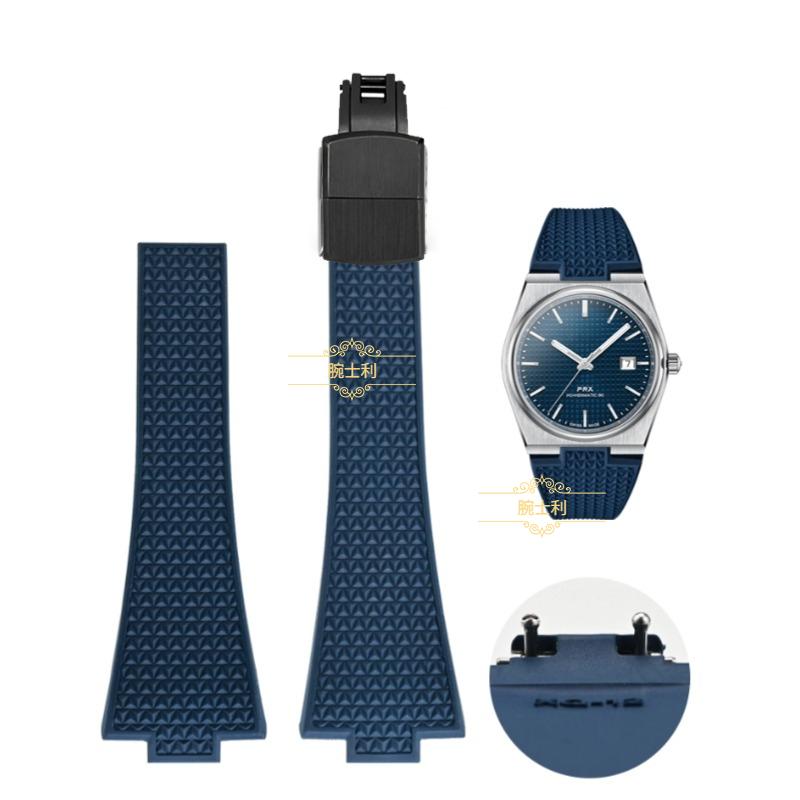 CTS Fluororubber dirželis Tissot PRX serijos Super Player laikrodžiams 35mm 40mm Greito atsegimo spyruoklinė sagtelė FKM laikrodžio dirželis 11mm 12mm