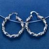 1 pair 925 sterling silver 30mm twisted round hoop earrings fashion women's accessories jewelry gift party