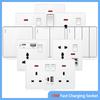 White UK Standard 13A USB Wall Socket Panel,Universal 18W Type-c Quick Charge Socket Plug,Wall Light Switch Electrical Outlet