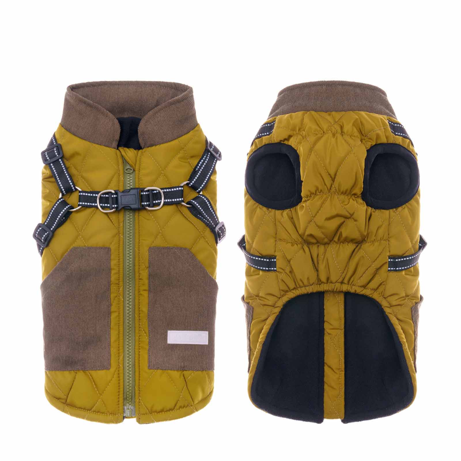 

Winter Dog Jacket, Thick Warm Cotton Padded Puppy Coat with Open Back Design, Cold Weather Outdoor Dog Walking Clothes S