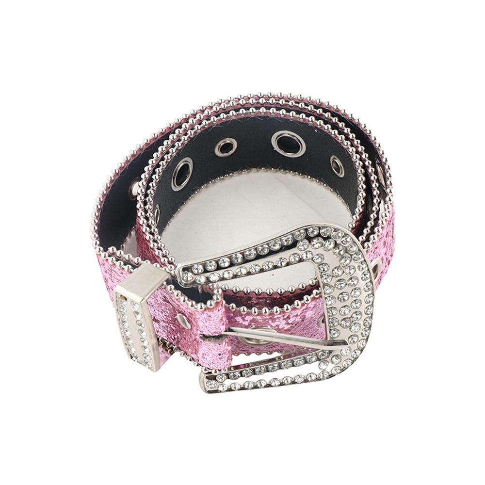 PU Leather Waistband Zinc Zinc Alloy Star Belts Simple Rhinestone Belts  Men