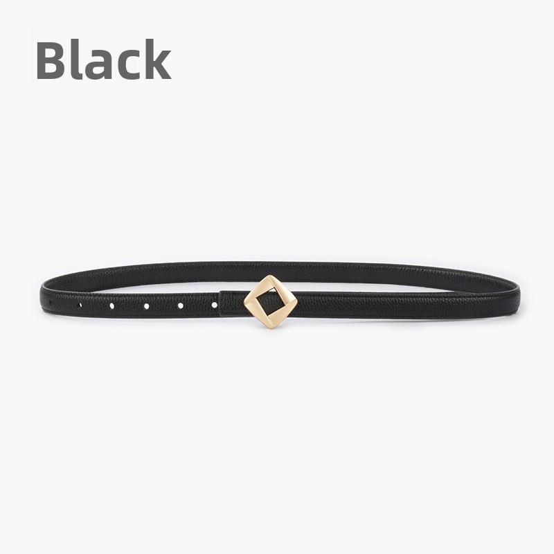 

Lychee pattern first-layer cowhide women s genuine leather women s belt square buckle double-sided belt 105cm чёрный