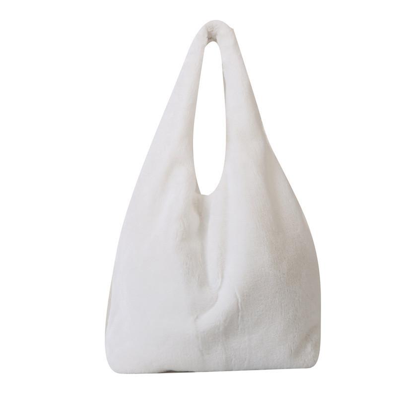 New Autumn Winter Fluffy Women's Tote Bag Soft Plush Material Street Fashion Style