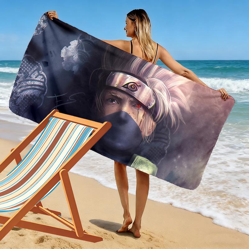 Kakashi Anbu Style Print Beach Towel, Large Soft Quick Dry Towel for Beach Camping Swimming
