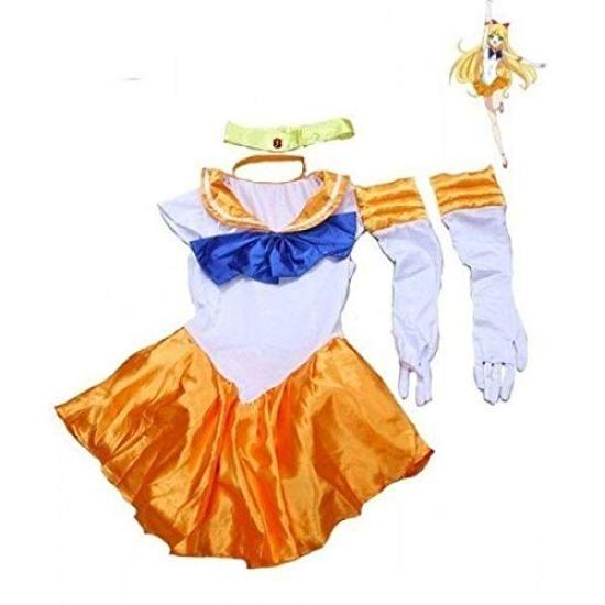 

Sailor Cosplay Costume for Halloween and Pretty set M size [Banyasu Shop] Moon-style Year-End Parties, Guardian, 4-piece Orange, помаранчевий
