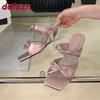 Fashion Female Butterfly-Knot Ladies Wedges Slippers Sandals Slides Shoes Fashion Transparent Heel Wedges Slippers Shoes For Women Pumps