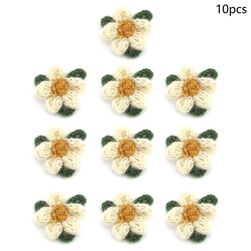 

2/5/10 шт., цветные вязаные крючком 6 лепестков, 3D-цветы, вязаное одеяло, аппликация, украшение для рукоделия, заколки для волос, декор для шляпы 10PCS