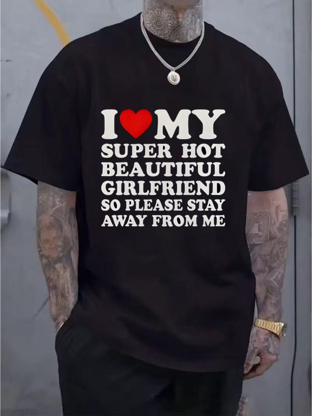

Men S Casual Crew Neck T-Shirt with Red Heart Print Black Versatile Print Pattern Perfect for Summer Quick-dry Tee 5XL різнокольоровий