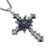 Halloween Hip Hop Retro Rose Flower Pendant Necklace Long Necklace Sweater Chain
