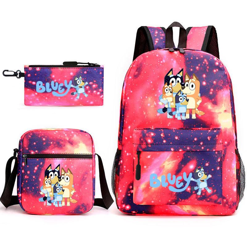 New Product, Bruwangwang Student Schoolbag, Fashionable and Popular, Backpack, Shoulder Bag, Pencil Bag, Three-piece Set.
