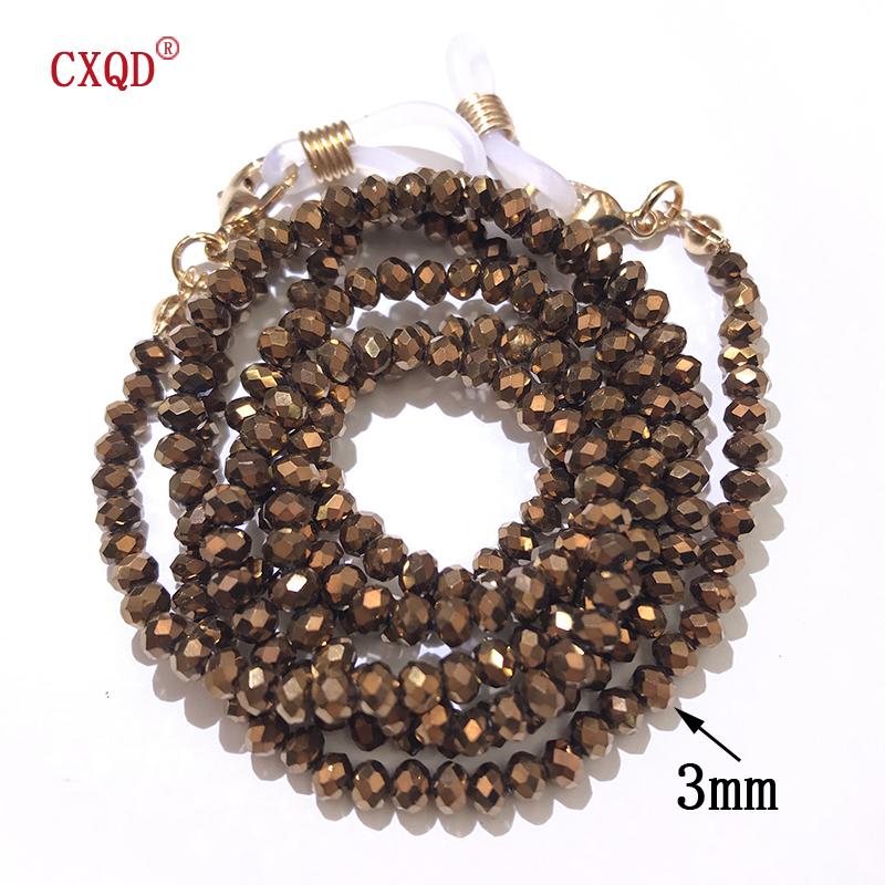 Handgefertigte Mode 3mm Galvanisierte Lesebrillen Kette Perlen Lanyard Damen Sonnenbrillen Schnüre Brillen Masken Halter Geschenk