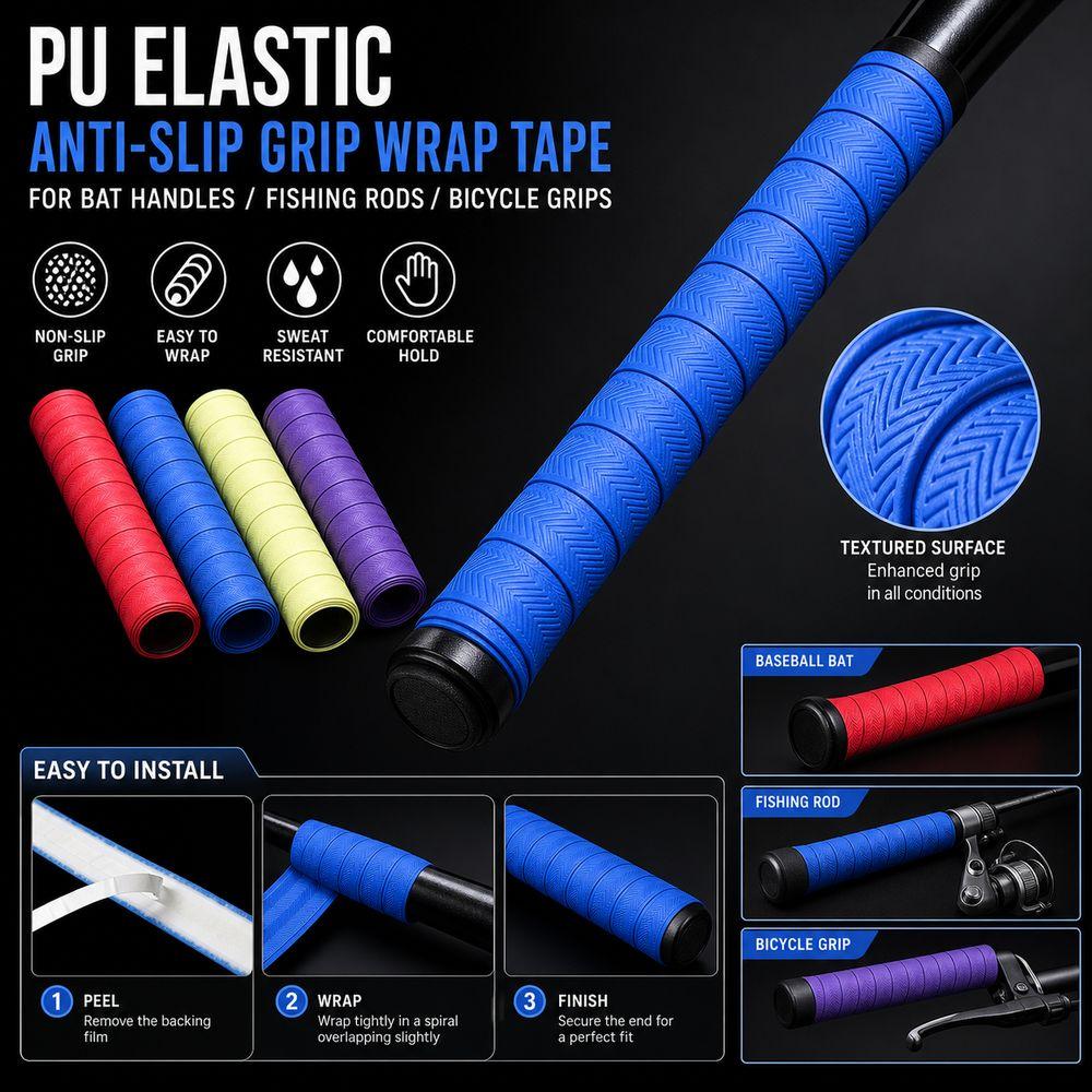 PU Racket Grip Tape Sweat Absorbent Over Grip Tape Fishing Rod Grip Tape Badminton Accessories