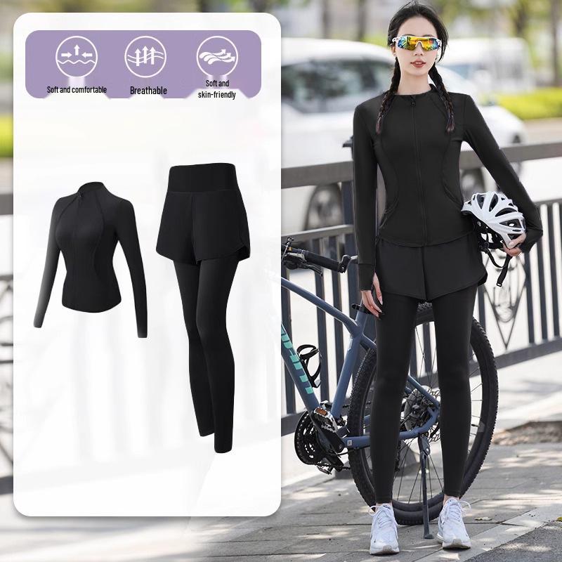 Women's Quick-Dry Long Sleeve Sports Set - Spring Fitness Cardigan for Outdoor Activities