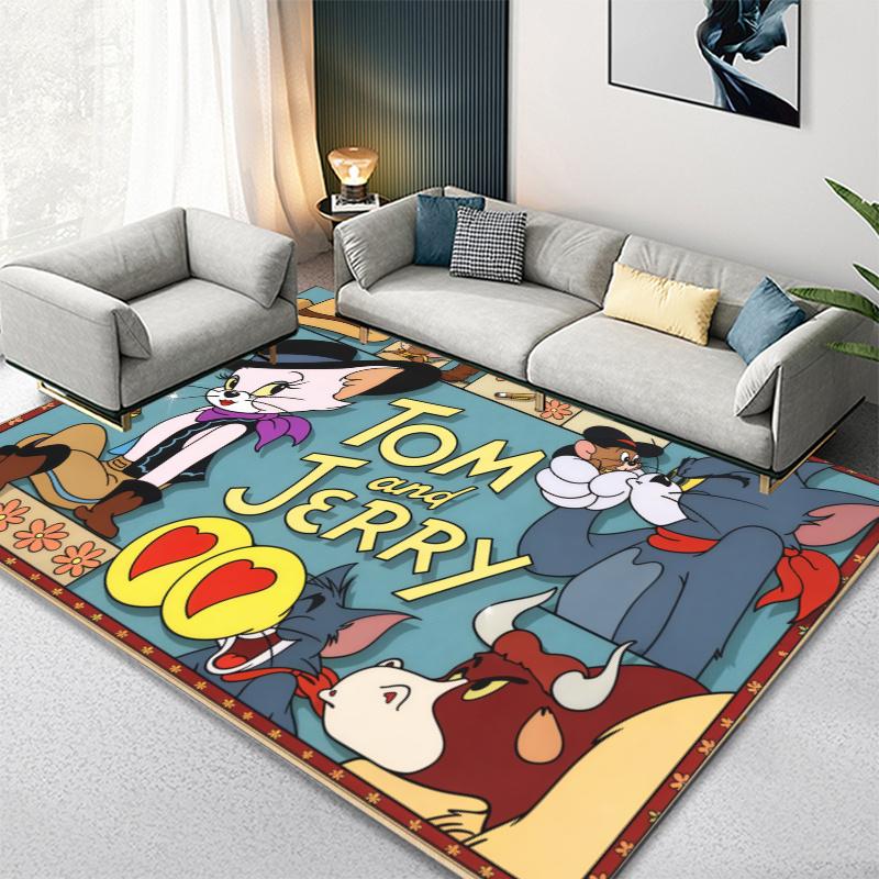 Cartoon Tom&Jerry Carpet Rug for Living Room Bedroom Home Sofa Decoration,Kids play Non-slip Floor Mat