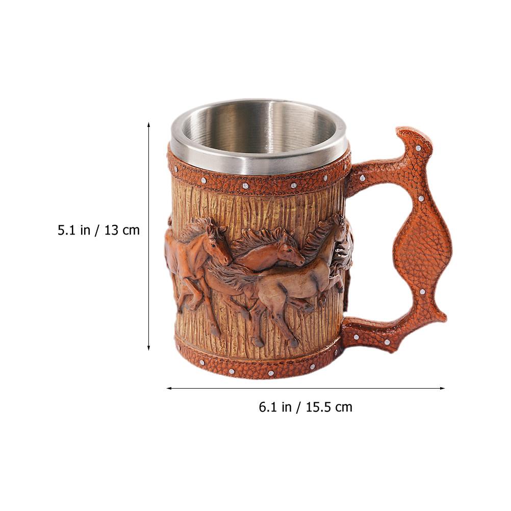 Unique 3D Design Viking Beer Mug Heavy Duty Resin Crafted Bar Cup for Coffee Tea Soda Stylish Home Decorative Use