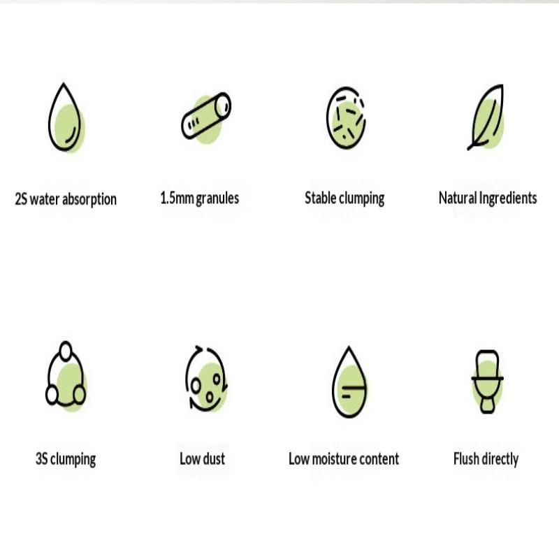 Originální rostlinná tofu kočkolit 6L Zelený čaj Směs rostlinné kočkolity Rychle hrudkující Potřeby pro domácí mazlíčky