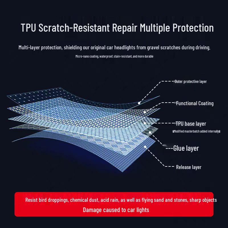 Toyota Front Headlight Protective Film for Asia Dragon, Camry, Highlander, RAV4, and Wildlander.
