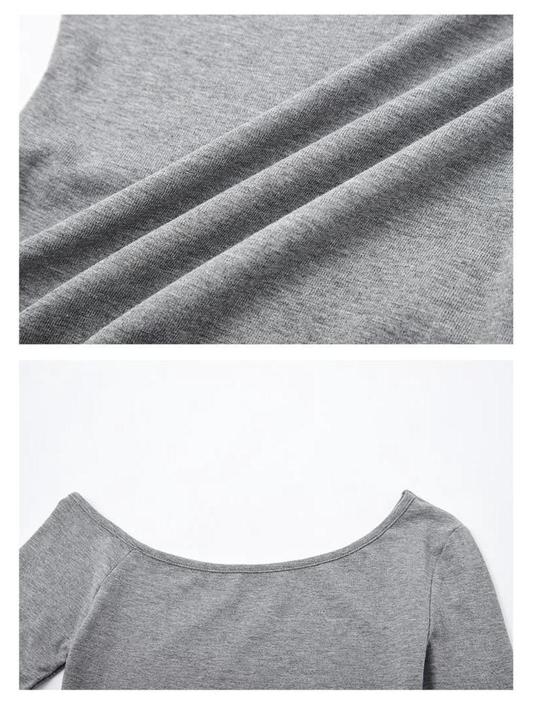 High-Quality Retro French Off-Shoulder Long Sleeve Women's T-Shirt