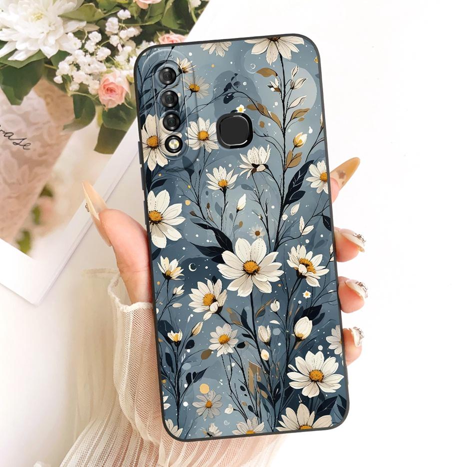For Infinix Hot S4 Case Luxury Love Heart Buttefly Candy Painted Cover Soft TPU Matte Phone Case For Infinix Hot S4 HotS4 Fundas
