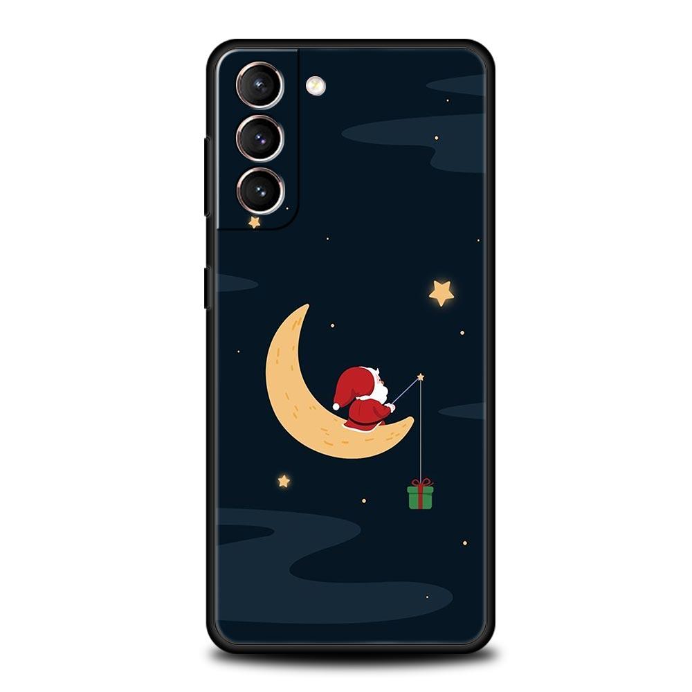 Funny Cartoon New Year Christmas Santa Phone Case For Samsung Galaxy S24 S23 S22 S20 Ultra S21 FE 5G S10 S9 Plus S10E S8 Cover