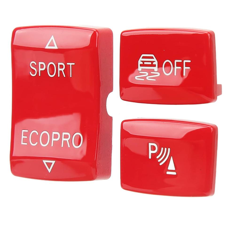 3Pcs/Set Gear Shift Button Cover Trim Red For BMW 1 2 3 4 Series F20 F22 F30 F32