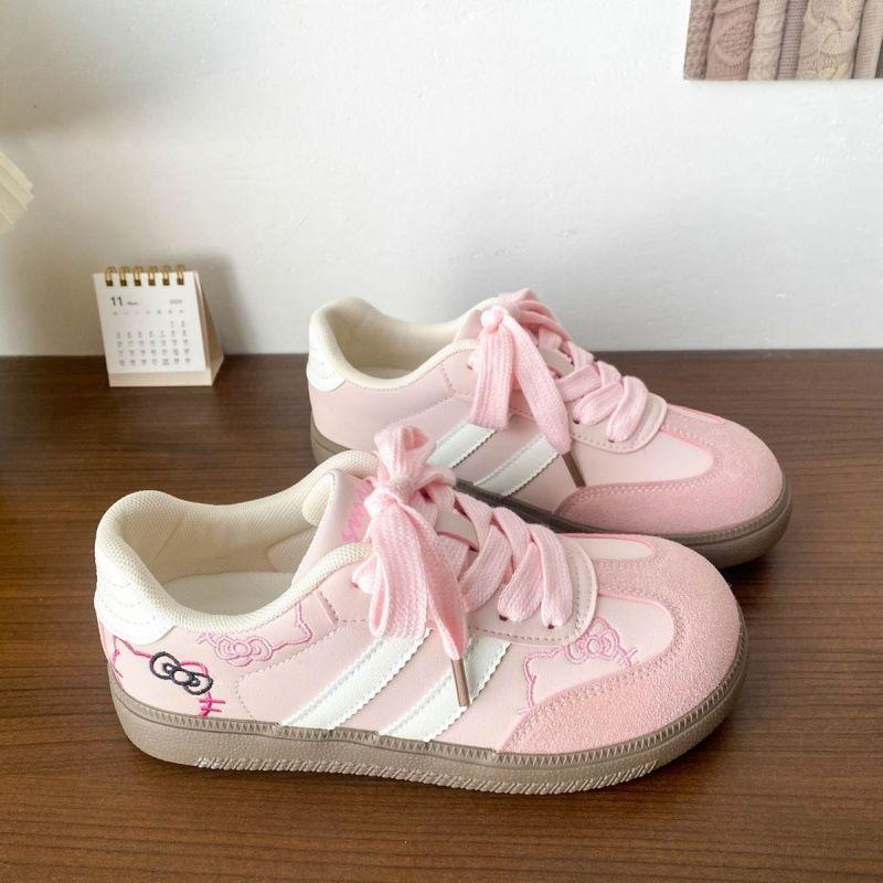 Spring 2025 Retro German Kitten Design Women's Casual Training Shoes – Campus Style Little White Sneakers