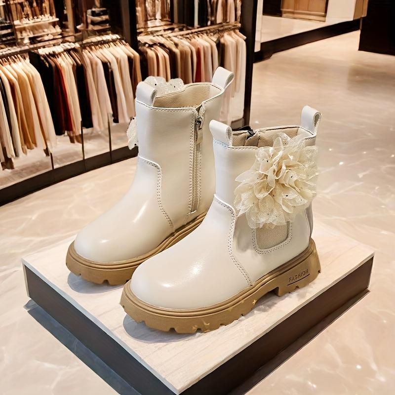 

Девочки Принцесса Сапоги Осень Зима Британский Стиль Выступление Вечеринка Короткие Сапоги Мода Комфорт Боковая Молния Расклешенный Одинарный Сапог Размеры 36