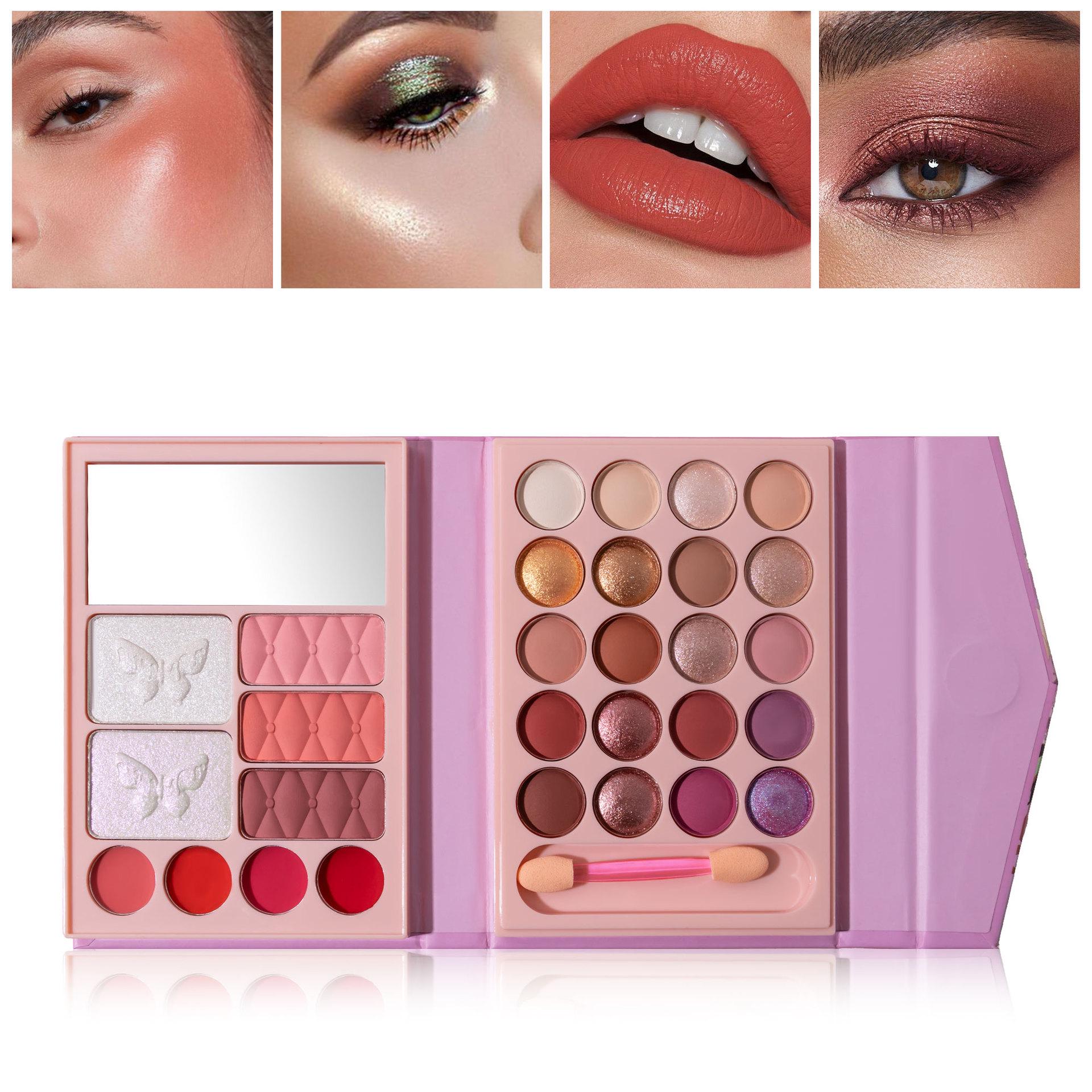 

International Bestseller: All-in-One Makeup Palette with Matte & Shimmer Eyeshadow, Lipstick, Blush, Contour, & Highlight