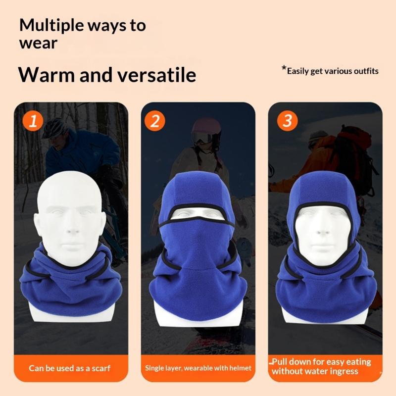 Winter Warm Headgear, Hat-Neck-Mask Integrated Outdoor Windproof Face Cover for Cycling & Ski Sports