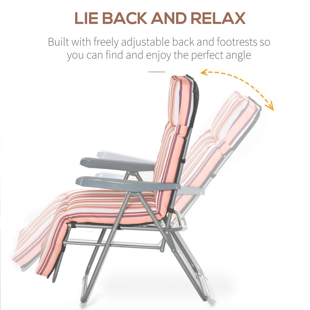 Reclining Garden Chair Set of 2, 5-Level Adjustable Zero Gravity Chairs with Cushions