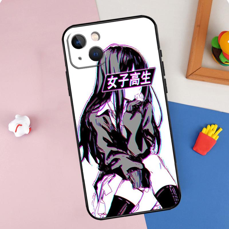 Sad Anime Aesthetic Senpai Phone Case For iPhone 16 Pro Max 11 12 13 14 15 Pro Max Mini XR 16e 15 16 Plus Cover Shell