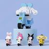 Kawaii Sanrio Micro Building Blocks Pom Pom Purin 3D Model Assembled Motorcycle Melody Kuromi Cinnamoroll Mini Brick Figure Toys