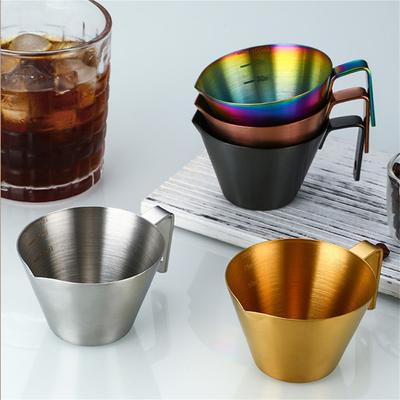 Tazza graduata per caffè espresso in acciaio inossidabile da 100 ml con beccuccio graduato Brocca graduata per caffè Brocca per latte professionale Accessori da cucina