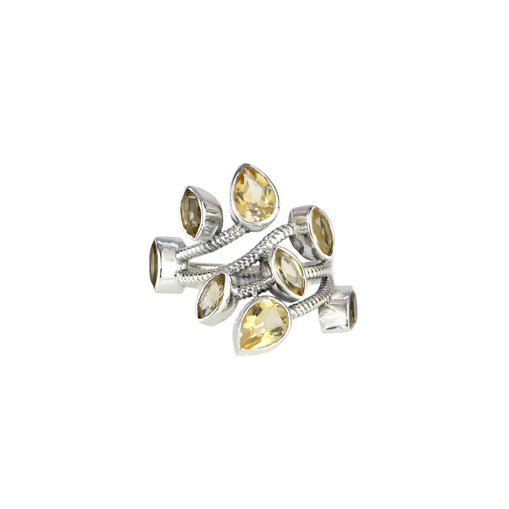 Sterling Silver Garnet Ring: Handmade Twisted Wire Design