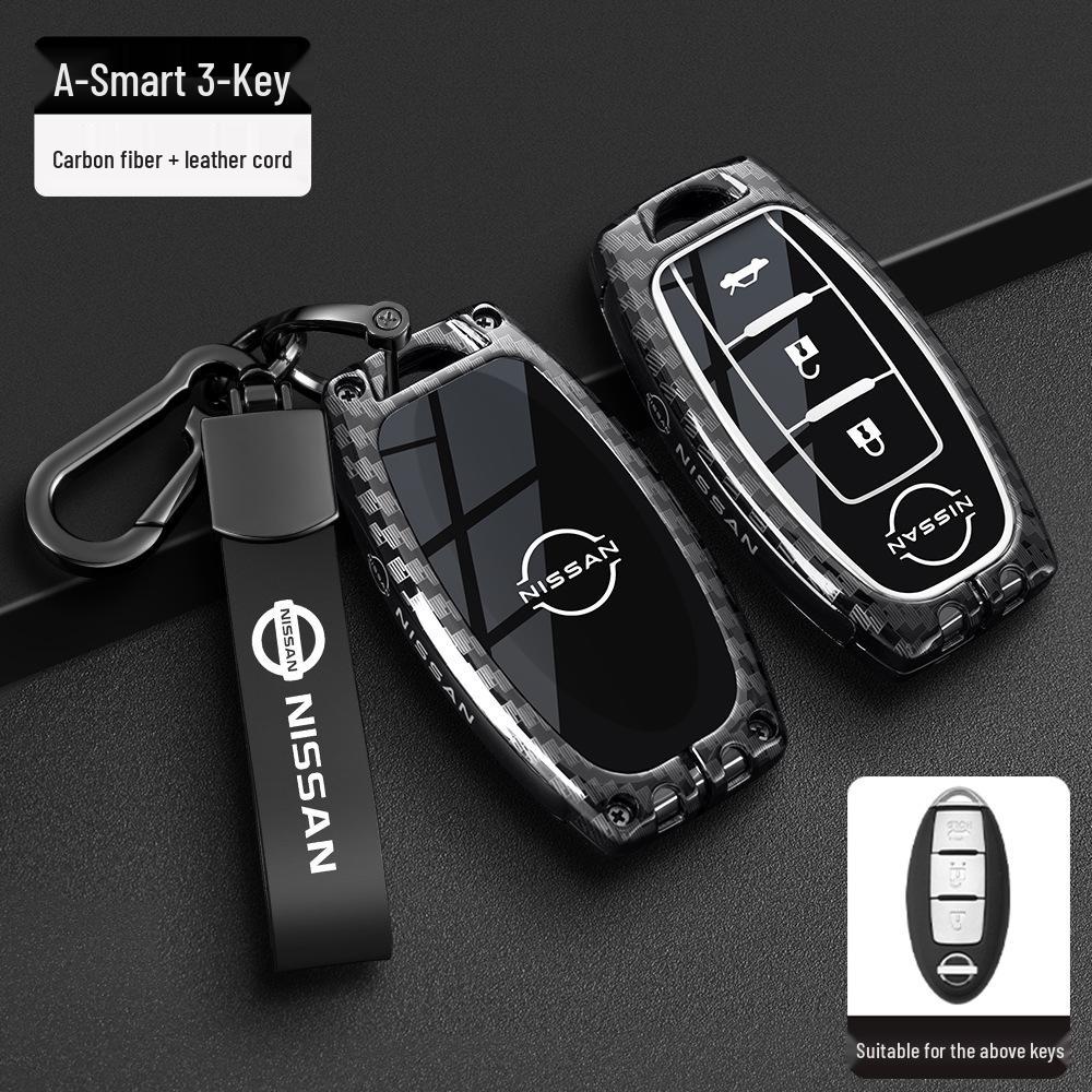 Nissan Schlüsseltasche Abdeckung: Passt für neue Sylphy, Teana, Tiida, Qashqai, X-Trail, Bluebird Modelle, Inklusive Schlüsselanhänger für Männer