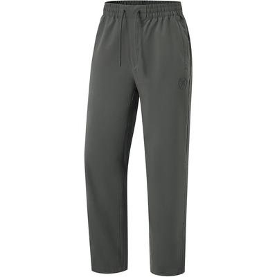 Li Ning Wade Series Solid Color Mid Waist Comfortable Breathable Versatile Straight Leg Sports Pants Men Bottoms Slate-Gray AYKU665-1
