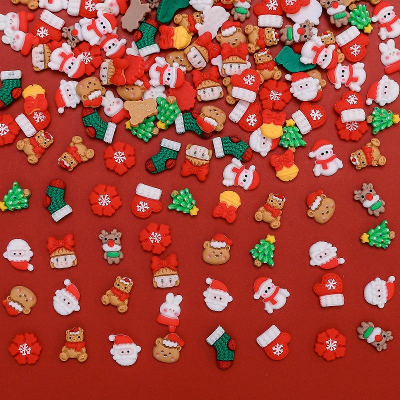 

Christmas Nail Art Ornament Series Snowflake Bells Mixed Christmas Nail Art Ornament Resin Diy Nail Art Ornament