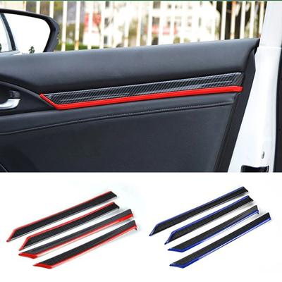 8Pcs Carbon Fiber Style Interior Door Trim Decals Cover ABS For Honda Civic 10th 2016