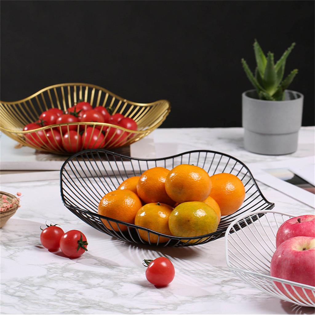 Elegant Fruit Basket Metal Wire Storage Bowl Elegant Serving Dish Modern Snacks Plate Home Decoration Accessories