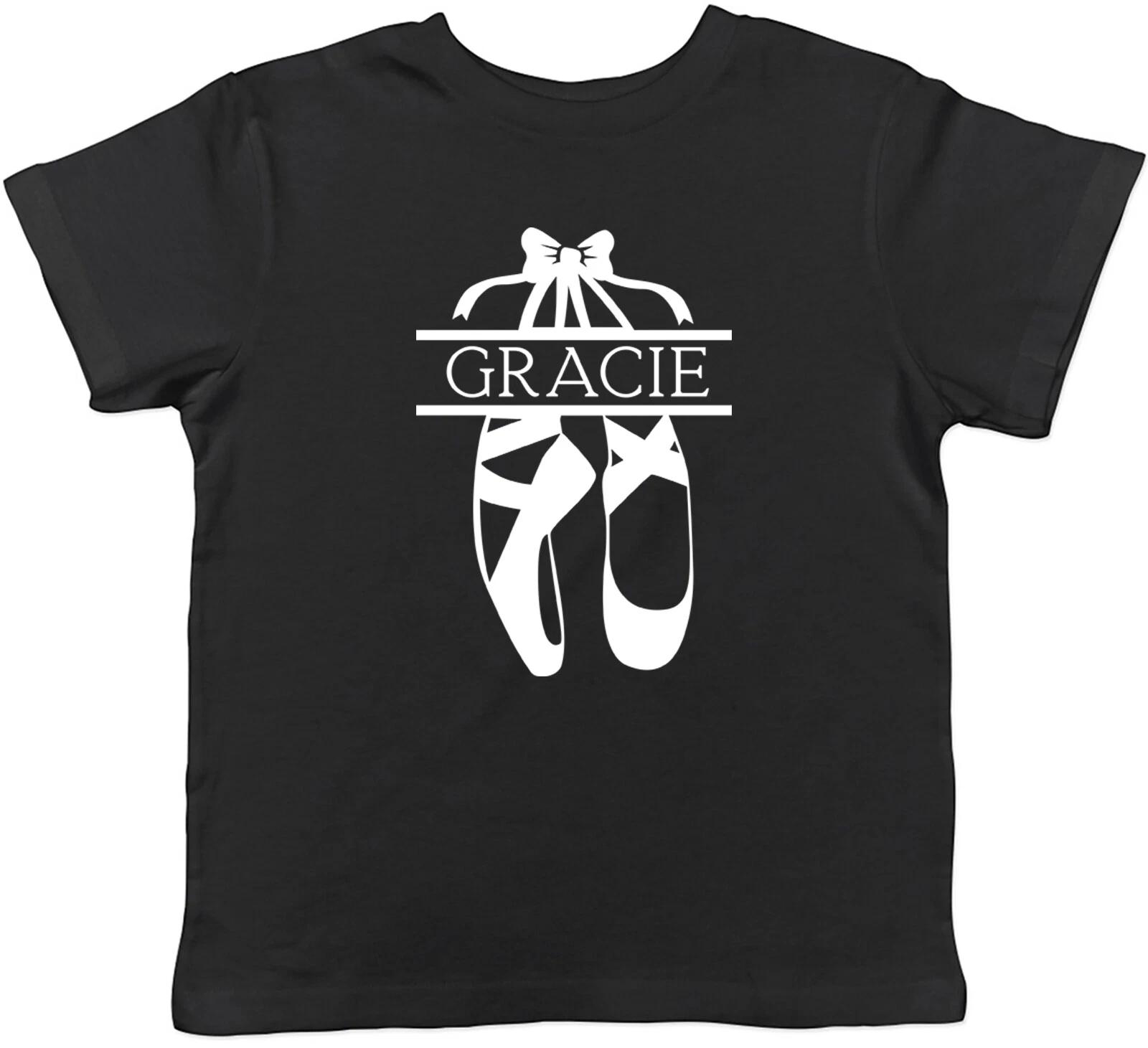 Personalised Ballerina Kids T-Shirt Hanging Ballet Shoes Ballet Lover Boys Girls 160